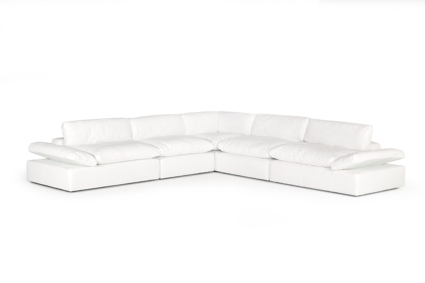 Divani Casa Kelly - Modern White Fabric Sectional Sofa