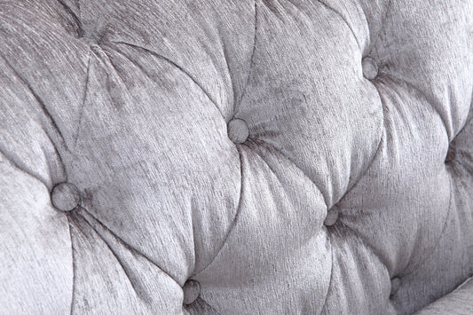 Divani Casa Alexandrina Grey Tufted Velvet Sofa