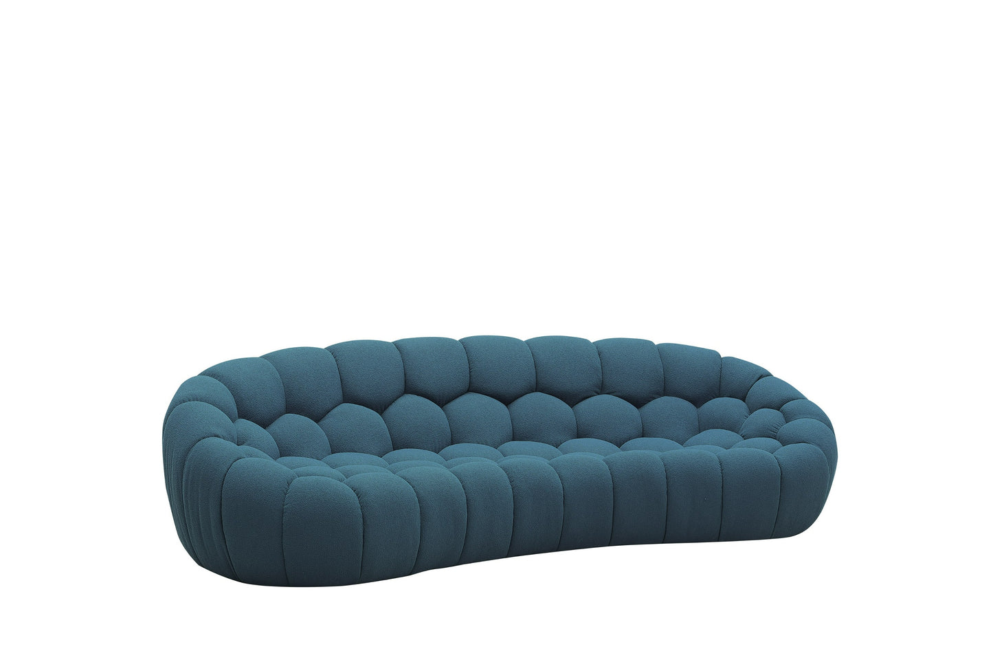 Divani Casa Yolonda - Modern Curved Dark Teal Fabric Sofa Set