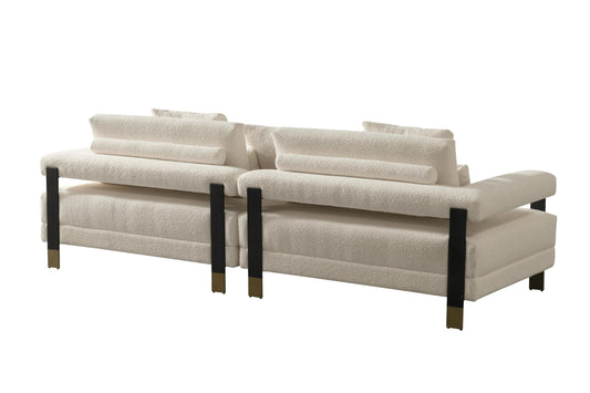 Divani Casa Stratford - Modern Off-White Fabric 4-Seater Sofa