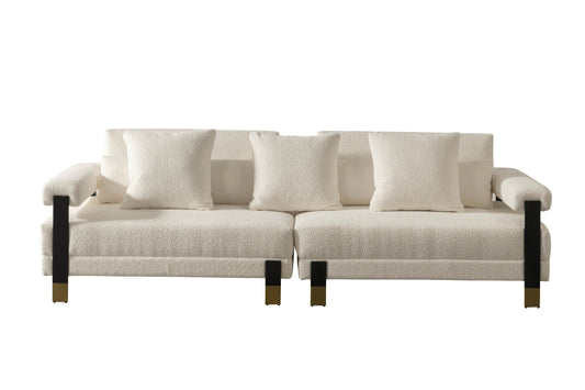 Divani Casa Stratford - Modern Off-White Fabric Sofa Set