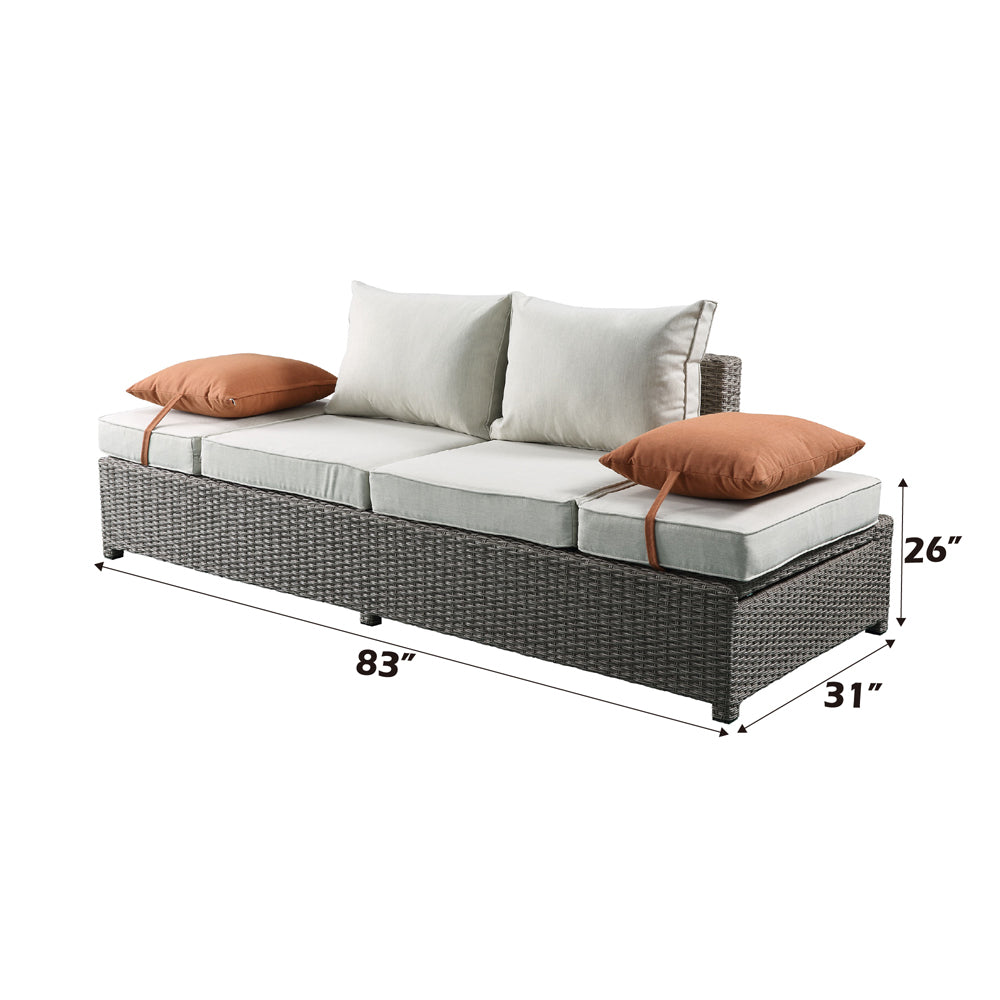 Salena Patio Sofa W/2 Pillows & Ottoman