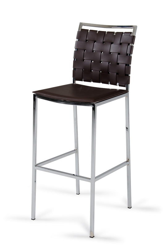 Shasta - Modern Brown Eco-Leather Bar Stool (Set of 2)