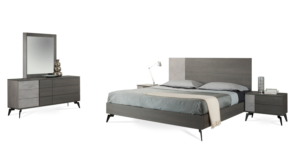 Nova Domus Palermo Italian Modern Faux Concrete & Grey Bed