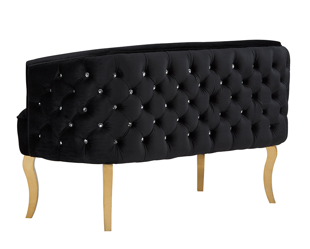 Divani Casa Fayette Modern Black Velvet & Gold Sofa