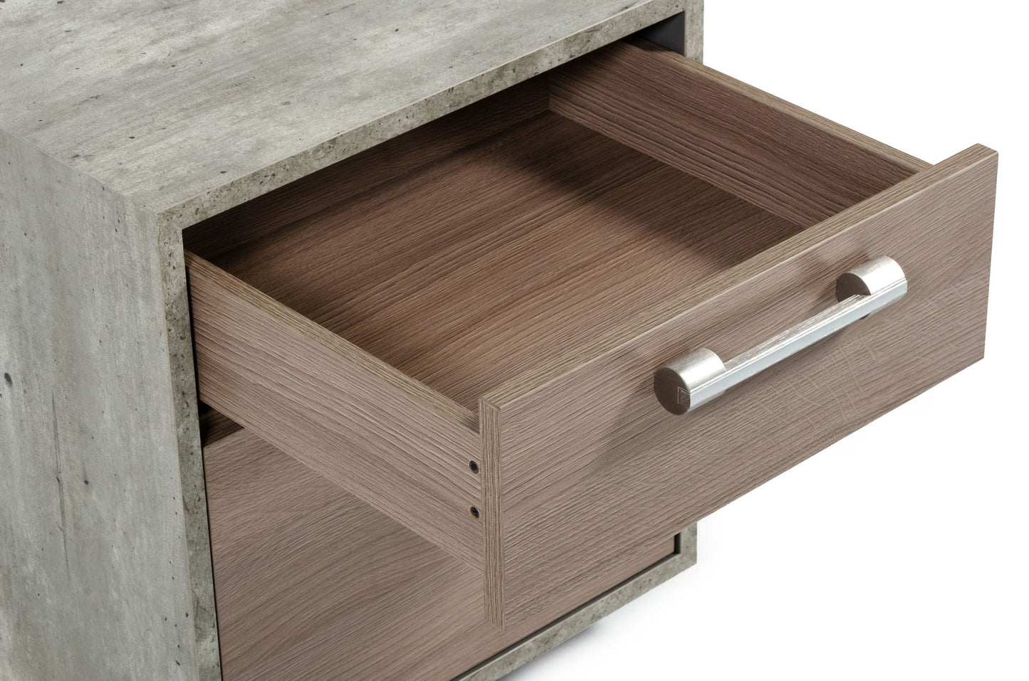 Nova Domus Boston Modern Brown Oak & Faux Concrete Office Small File Cabinet