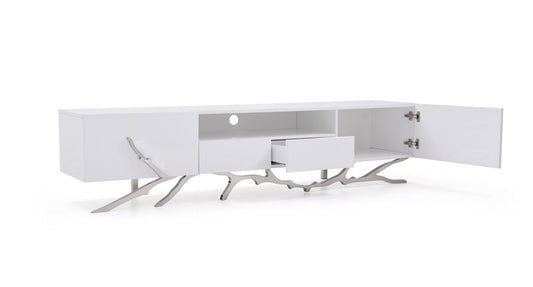 Modrest Legend - 87"-Wide Modern White TV Stand
