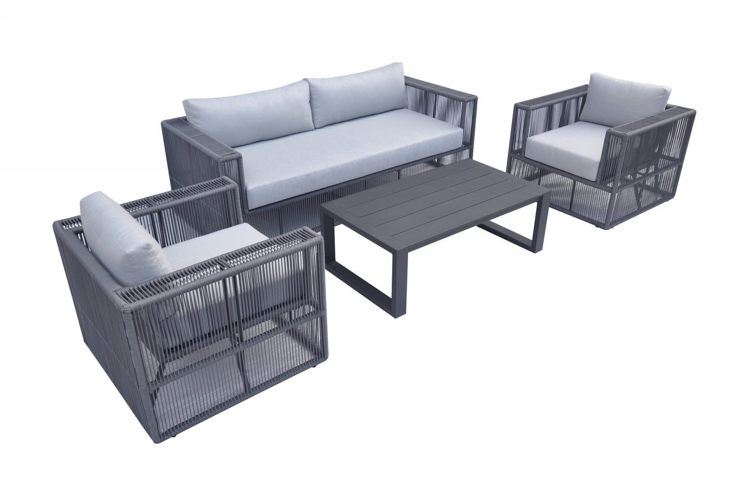 Renava Whimsy - Modern Outdoor Light Grey & Dark Grey Sofa Set