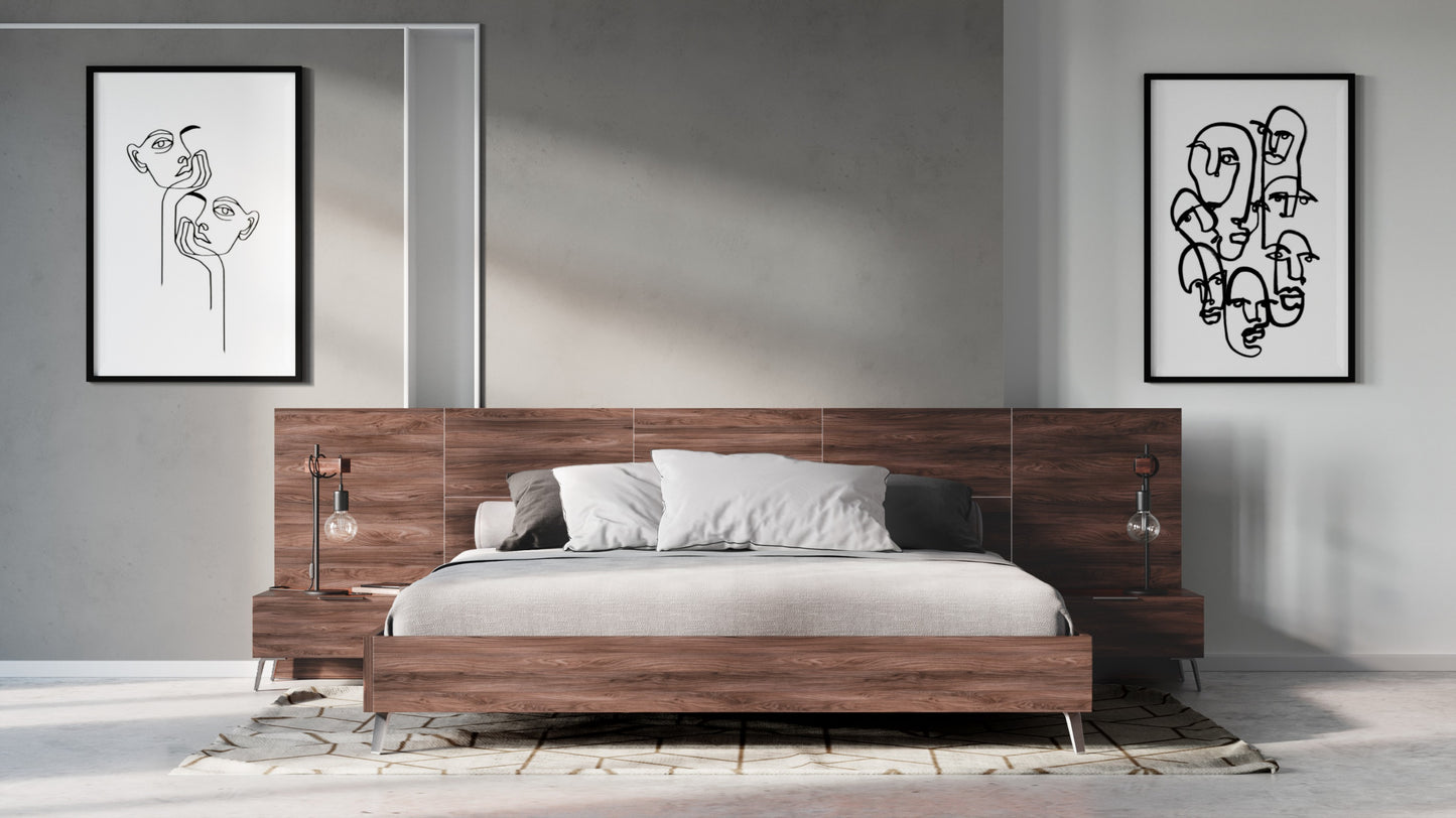Nova Domus Brooklyn - Italian Modern Walnut 4-Piece Bedroom Set