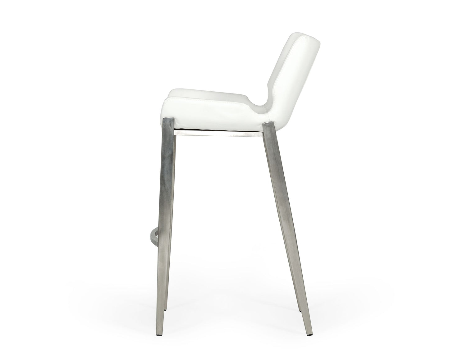 Modrest Dave - Modern White Leatherette Bar Stool (Set of 2)