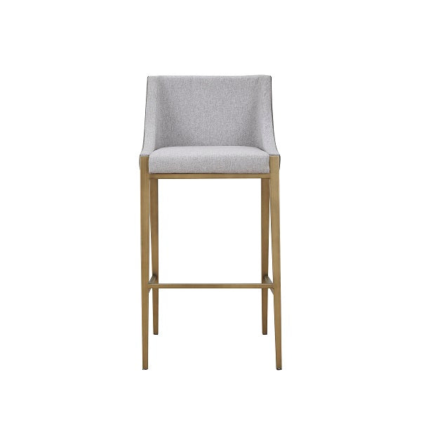 Modrest Fairview - Contemporary Grey + Brass Bar Stool
