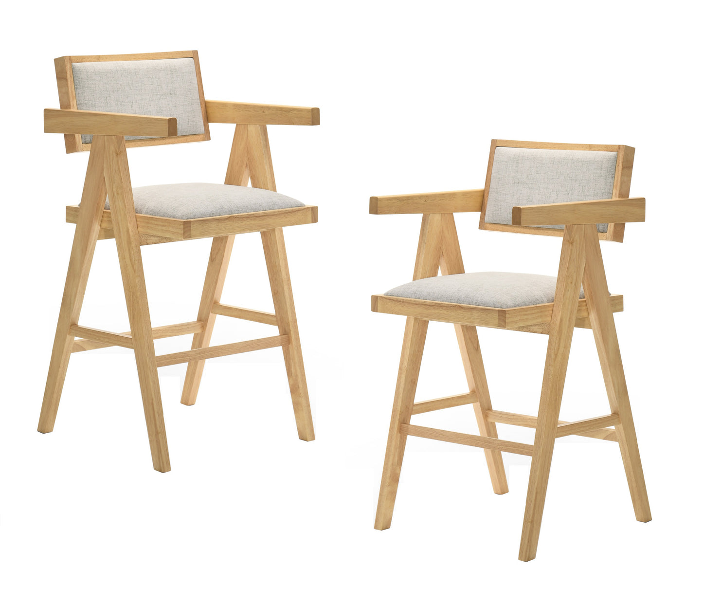 Modrest Fern - Modern Natural and Beige Counter Stool Set of 2