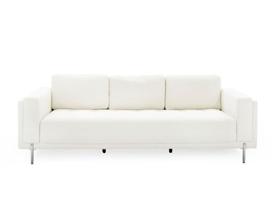 Divani Casa Schmidt - Modern Off White Fabric Sofa + 2 Chairs