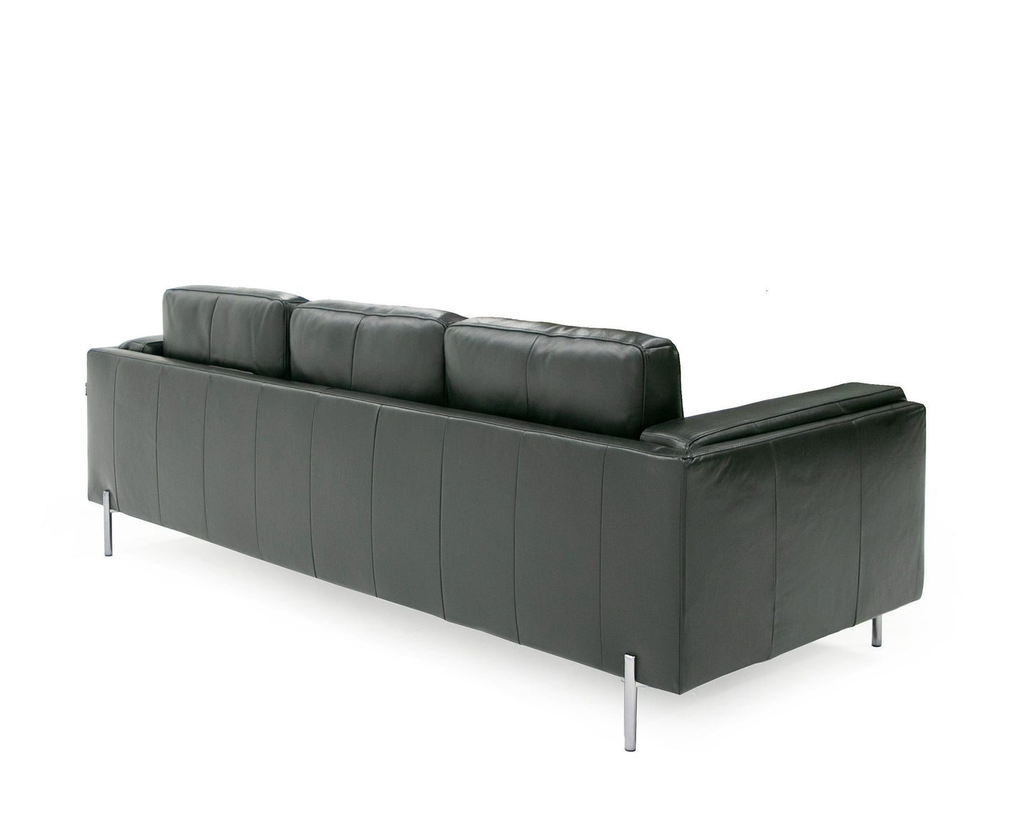 Divani Casa Schmidt - Modern Black Leather Sofa + 2 Chairs