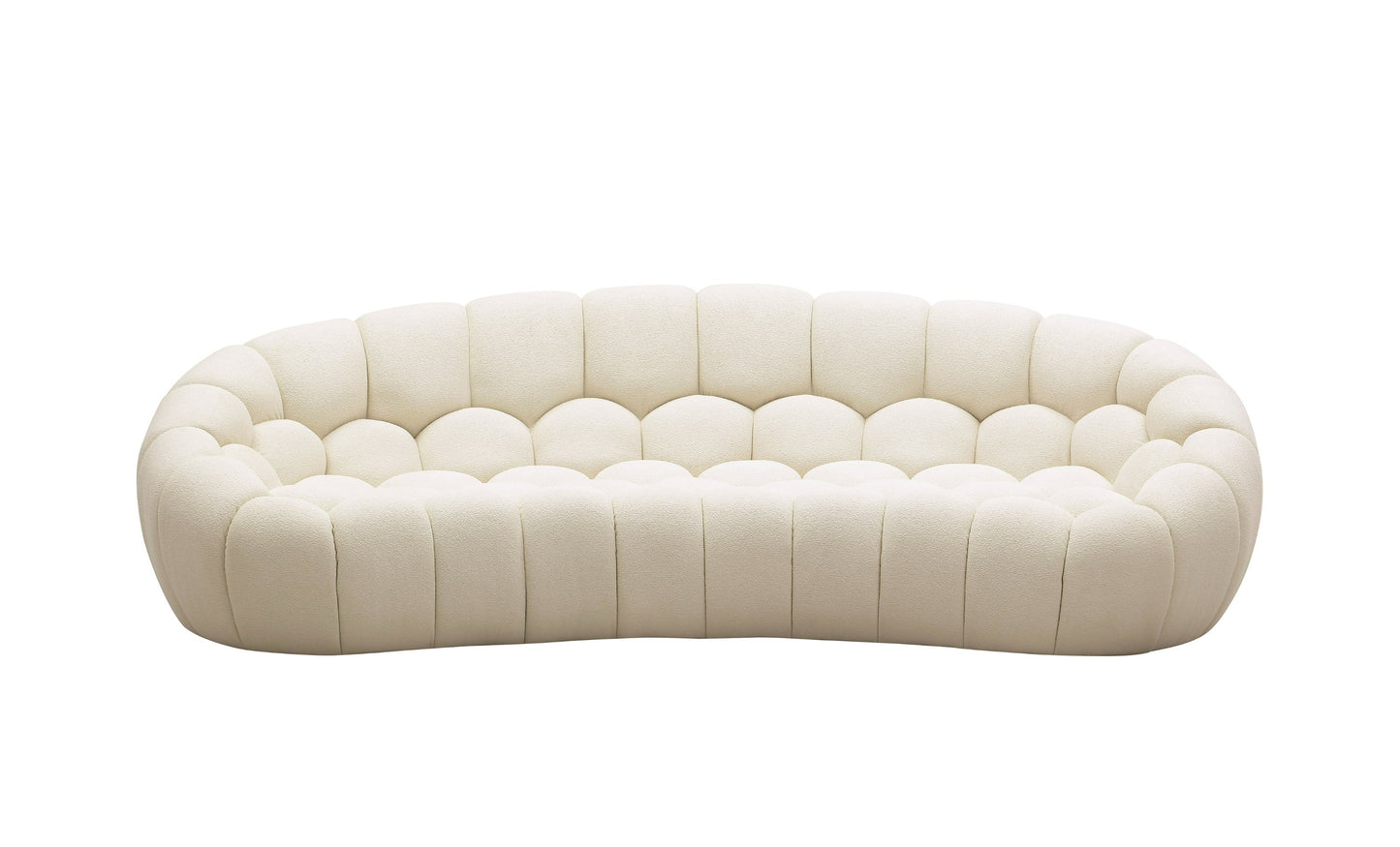 Divani Casa Yolonda - Modern Curved Off-White Fabric Sofa Set