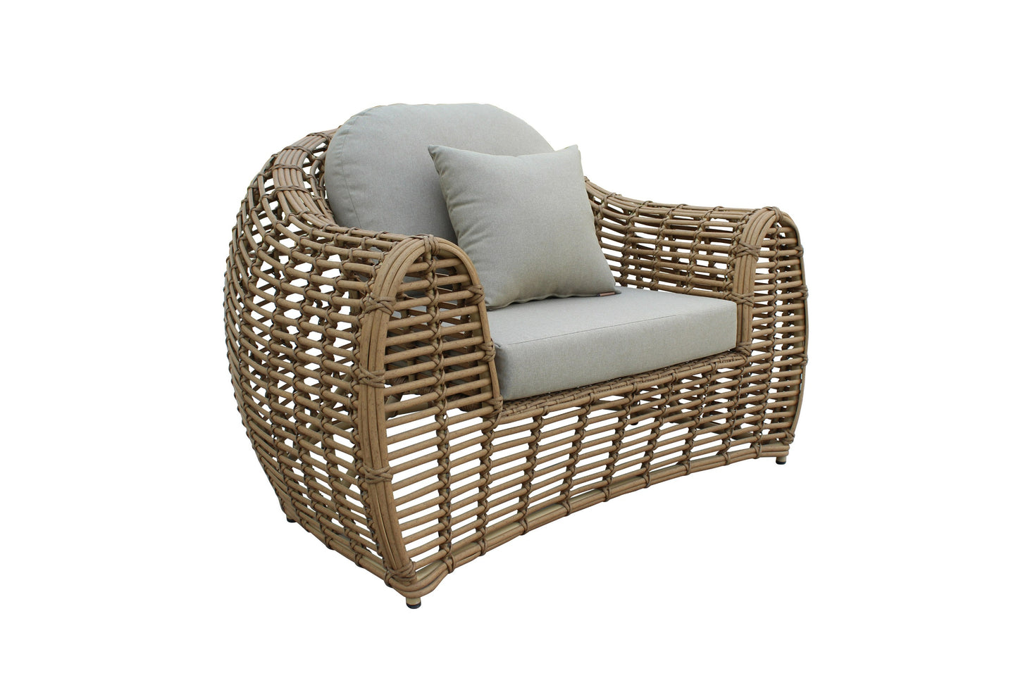 Renava Sandra - Outdoor Beige + Wicker Sofa Set With End Table