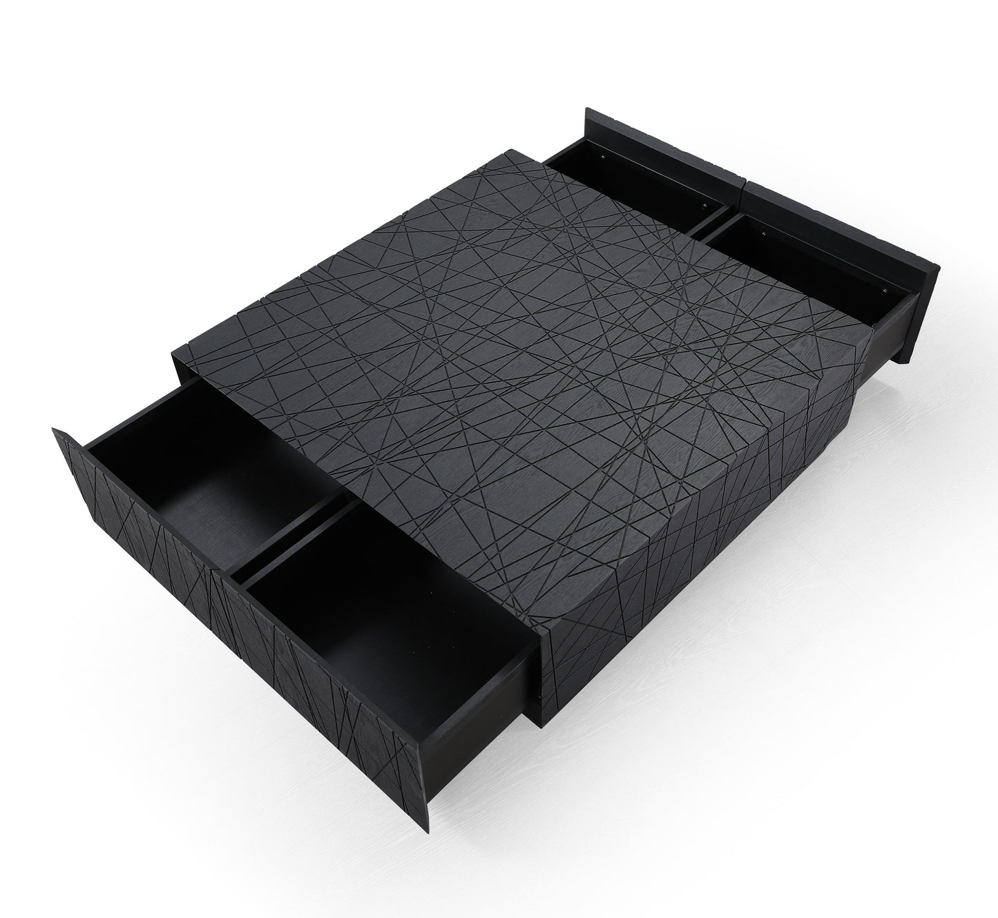 Modrest Kenda - Modern Black Oak Square Coffee Table With Storage