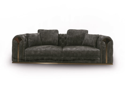 Divani Casa Dosie - Transitional Grey Velvet Sofa Set