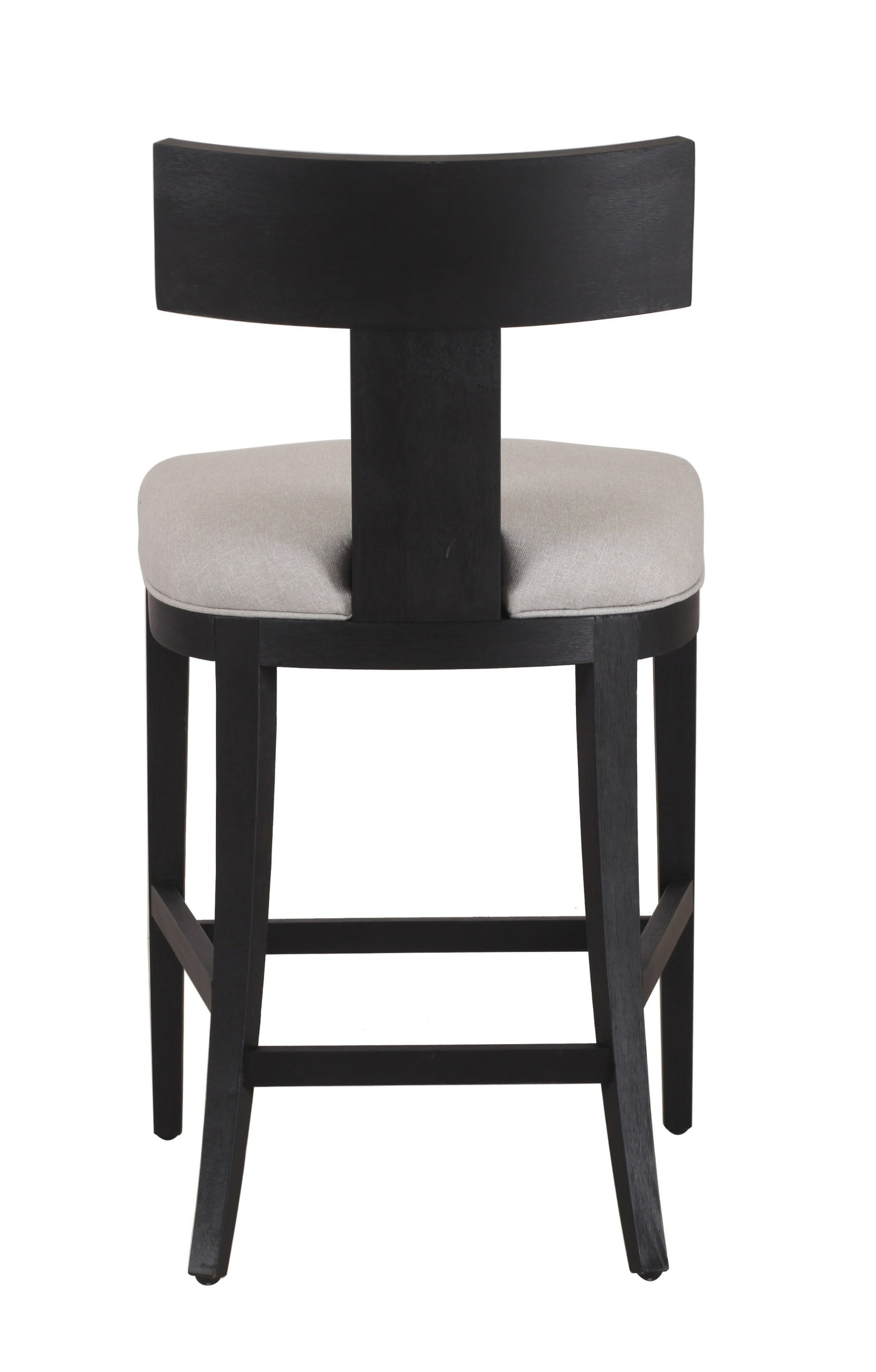 Modrest Fabien - Mid-Century Modern Beige Linen + Black Walnut Counter Chair