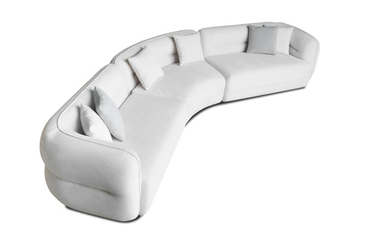 Divani Casa Gypsy - Modern Off-White Fabric Curved Sectional Sofa
