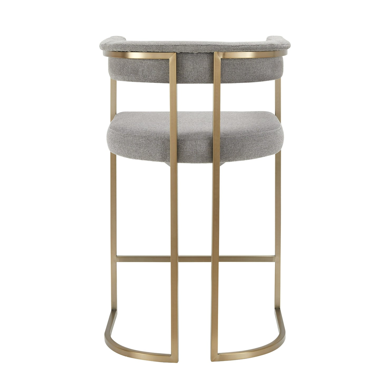 Modrest Byron - Modern Grey Fabric + Antique Brass Counter Chair