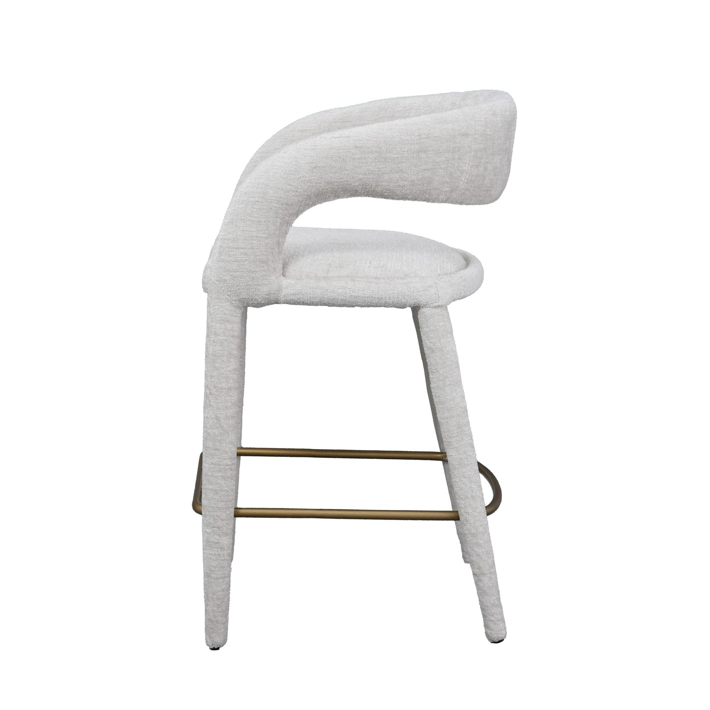Modrest Faerron - Modern Light Grey Fabric Counter Chair