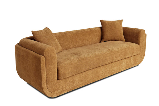 Divani Casa Tiene - Modern Orange Fabric 3-Seat Sofa