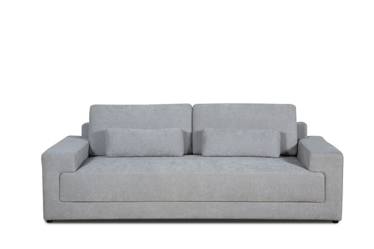 Divani Casa Loki - Modern Grey Fabric 3-Seat Sofa