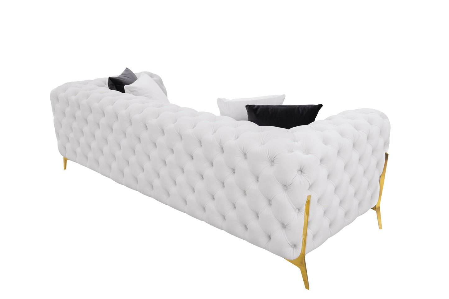 Divani Casa Clarice - Transitional Light Beige Velvet Sofa Set