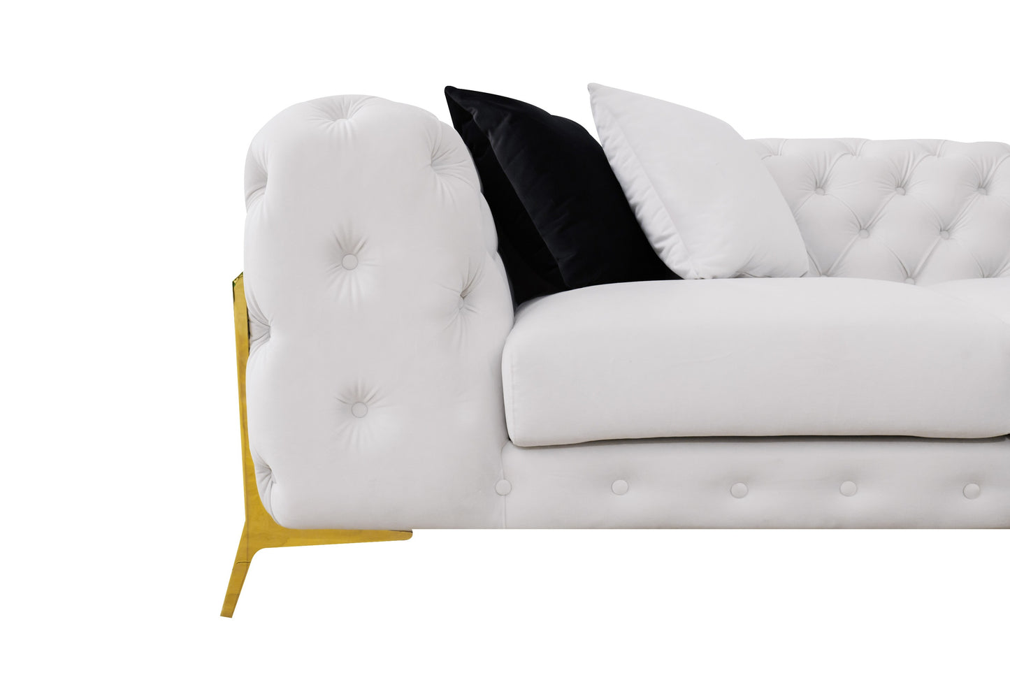 Divani Casa Clarice - Transitional Light Beige Velvet Sofa Set