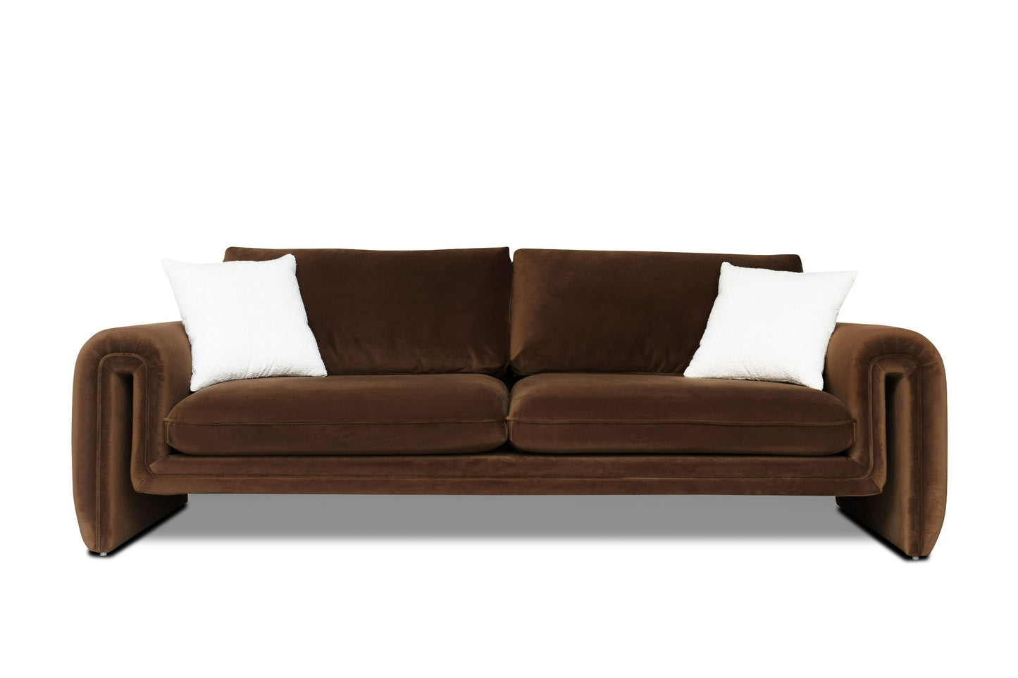 Divani Casa Bentley - Modern Brown Velvet Sofa Set