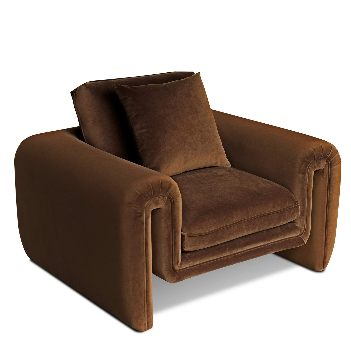 Divani Casa Bentley - Modern Brown Velvet Sofa Set