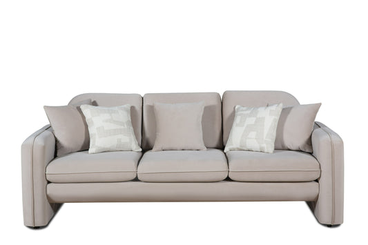 Divani Casa Gaston - Modern Taupe Velvet Sofa Set