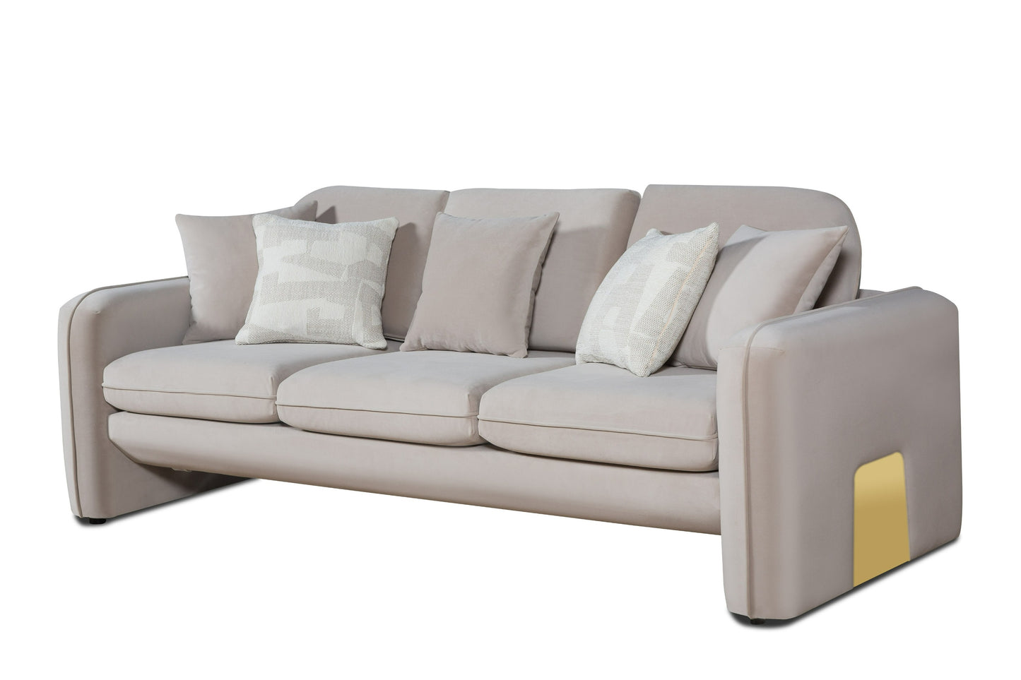Divani Casa Gaston - Modern Taupe Velvet Sofa Set