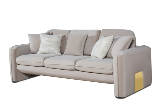 Divani Casa Gaston - Modern Taupe Velvet Sofa
