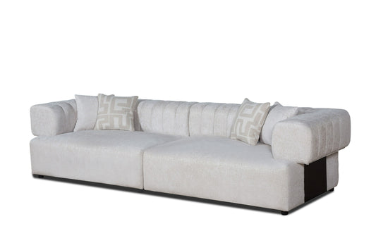 Divani Casa Moreno - Modern Beige Fabric 4-Seater Sofa