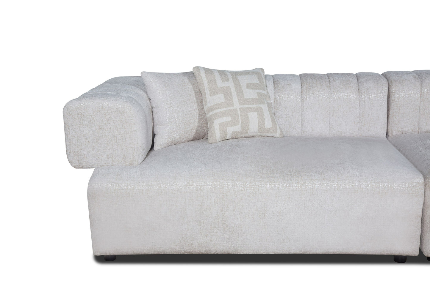 Divani Casa Moreno - Modern Beige Fabric 4-Seater Sofa