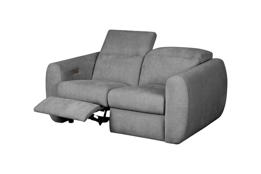 Divani Casa Brevig - Modern Grey Fabric Sofa w/ 2 Recliners