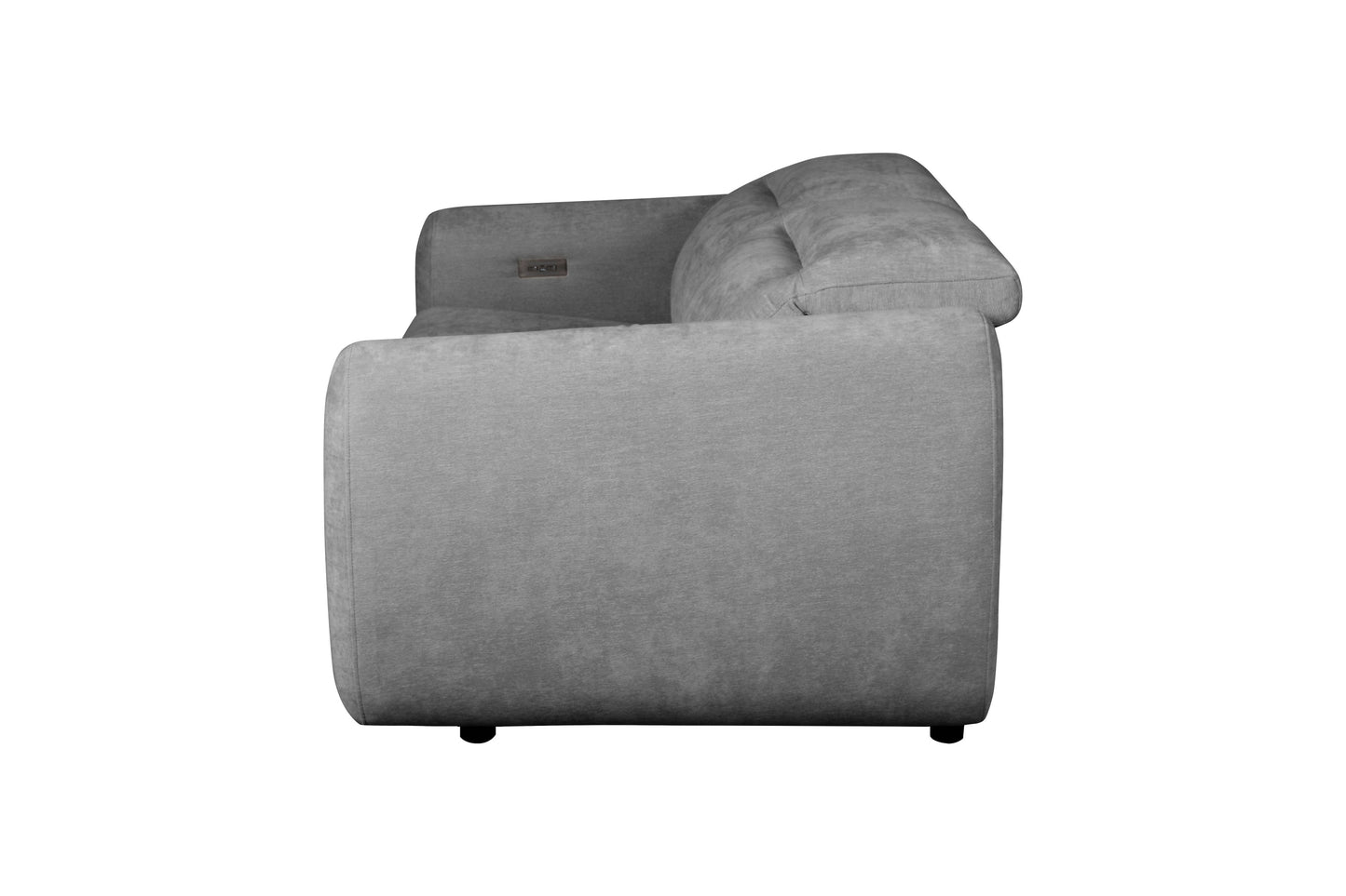 Divani Casa Brevig - Modern Grey Fabric Sofa w/ 2 Recliners