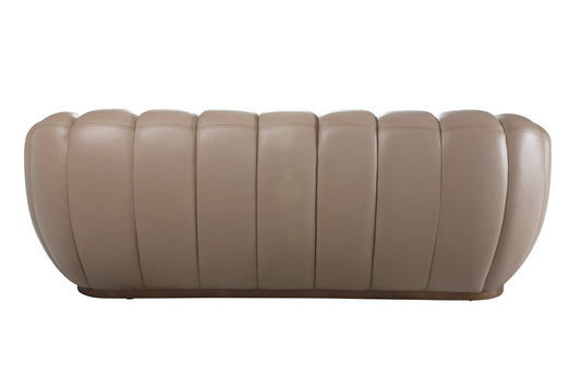 Divani Casa Ekwok - Modern Tan Leather Sofa
