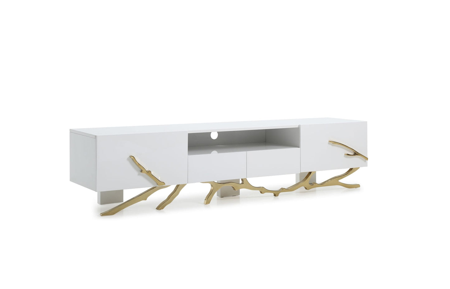 Modrest Legend Modern White & Gold 79" TV Stand