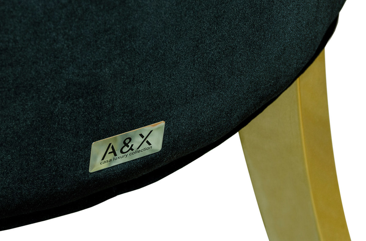 A&X Charlotte Black Velour With Gold Legs Dining Chair