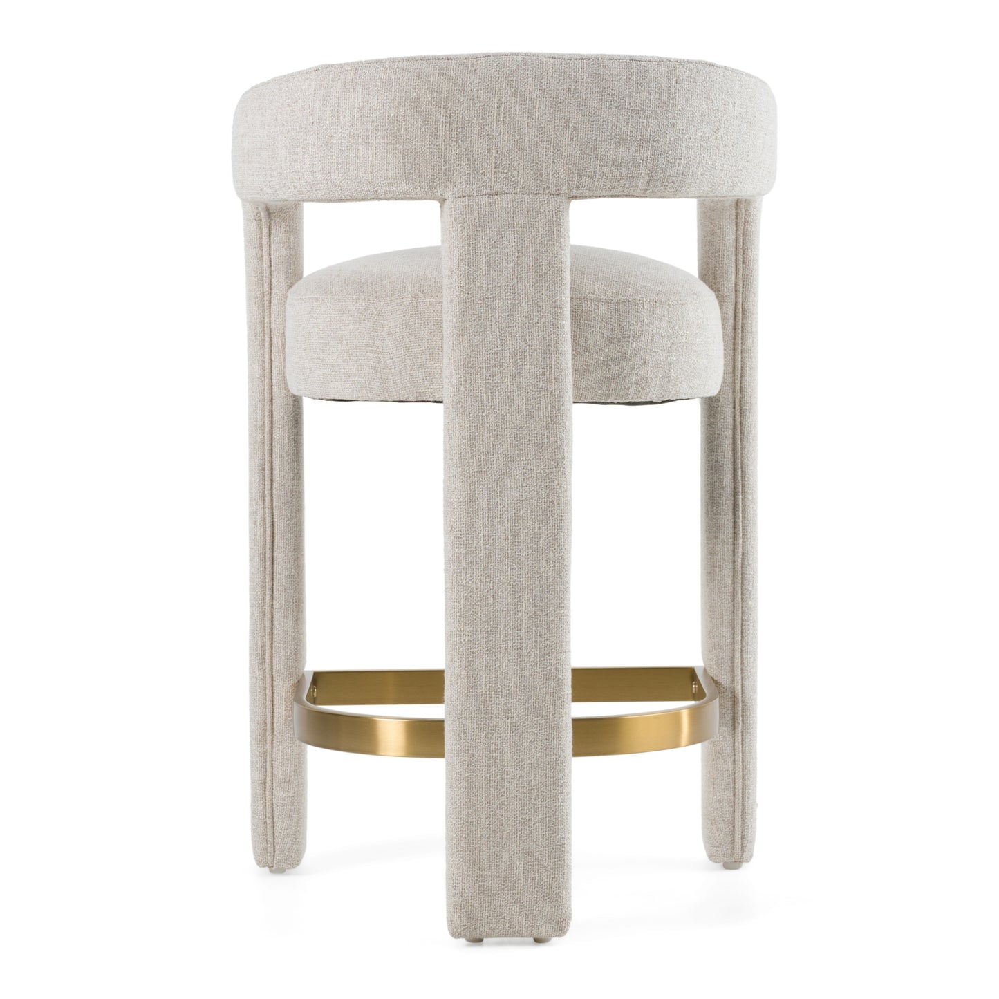 Modrest Adam - Modern Beige Fabric + Brass Counter Chair