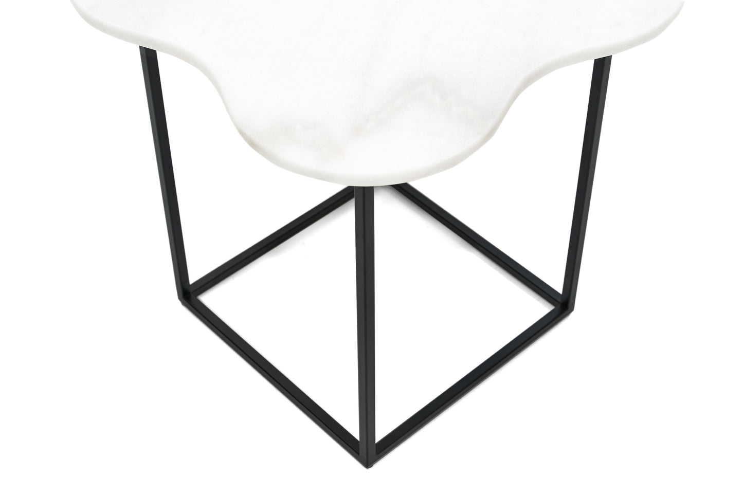 Modrest Aleidy - White Marble + Black Metal End Table