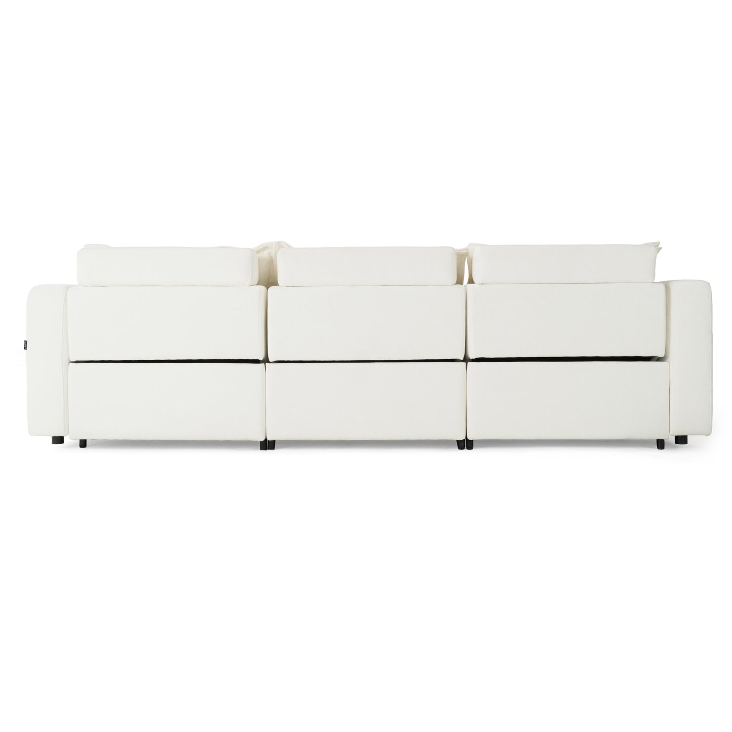 Divani Casa Almagre - Modern White Fabric Sofa w/ 3 Electric Recliners