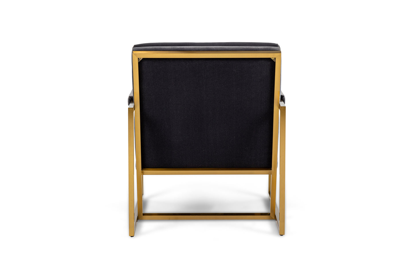 Modrest Anton - Modern Grey Velvet + Brass Accent Chair