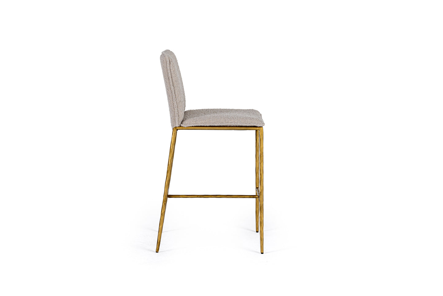 Modrest Atlanta - Modern Beige Fabric & Brass Counter Chair