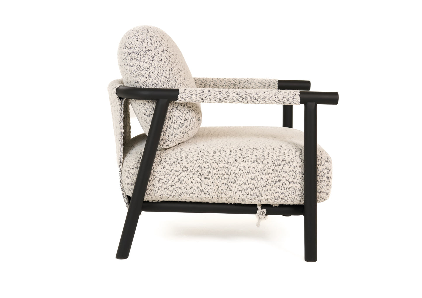 Modrest Balko - Modern Grey Fabric + Black Accent Chair