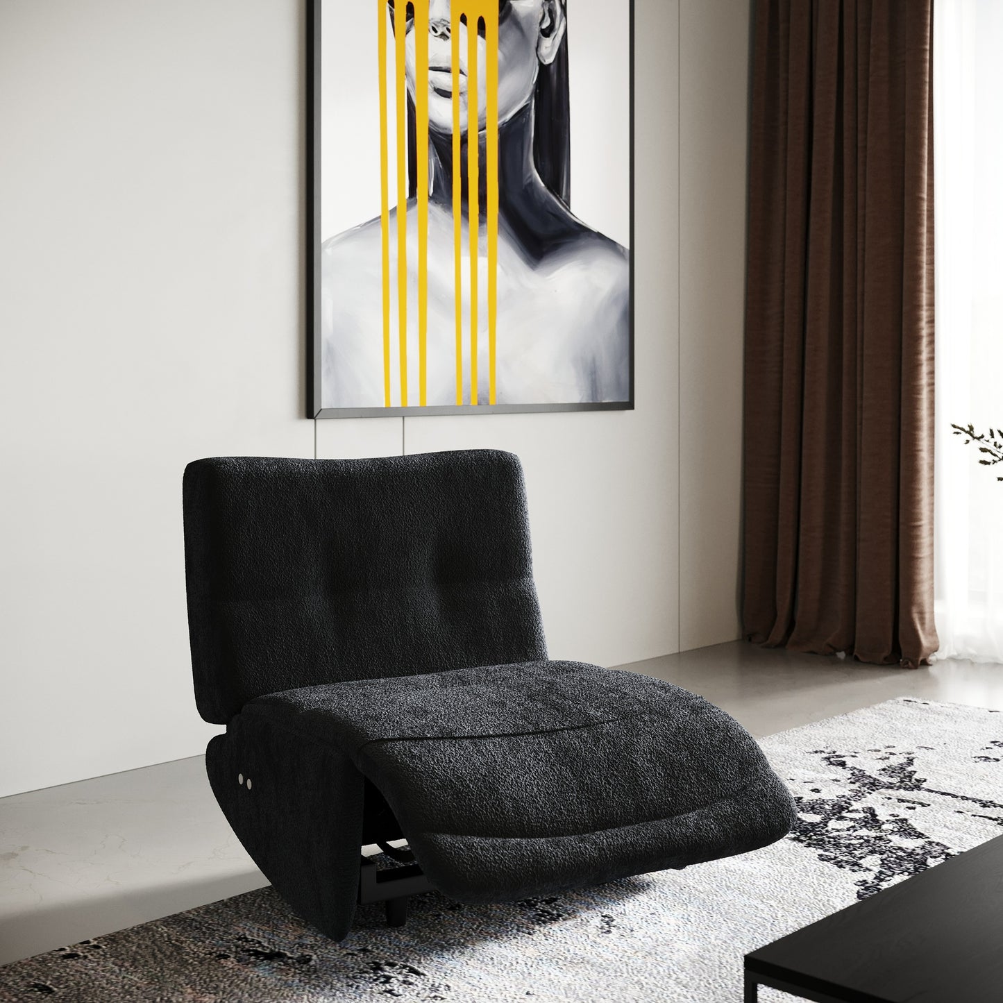 Divani Casa Basil - Modern Dark Grey Fabric Small Sofa With 3 Electric Recliners