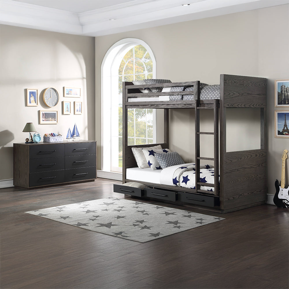 Estevon Twin/Twin Bunk Bed W/Storage